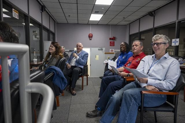 NASA image: NASA Aeronautics and Center Leadership Observe X-59’s First Flight