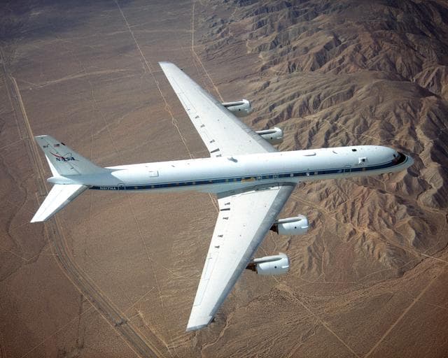NASA image: DC-8 Airborne Laboratory in flight