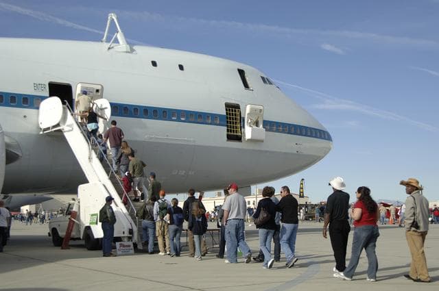 NASA image: A brief tour through NASA's modified Boeing 747 Shuttle Carrier Aircraft was a popular attraction at the Edwards Air Force Base open house Oct. 28-29, 2006
