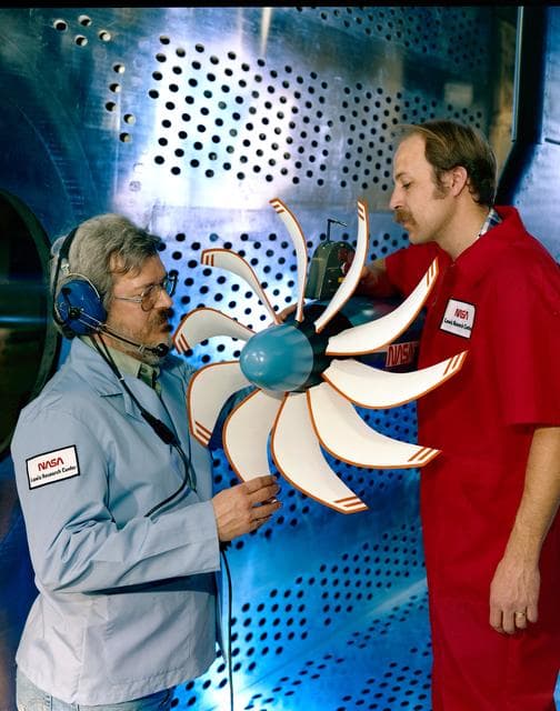 NASA image: SR-3 Advanced Turboprop (Propfan) in 8x6 foot Supersonic Wind Tu