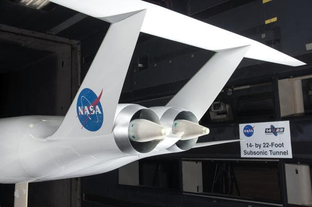 NASA image: MIT N+3 D8 1/11 Scale Model in the 14x22 Foot Subsonic Tunnel 