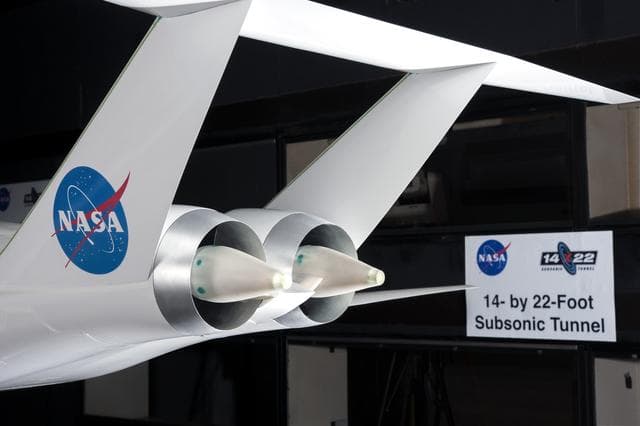 NASA image: MIT N+3 D8 1/11 Scale Model in the 14x22 Foot Subsonic Tunnel 