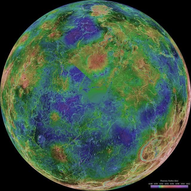 NASA image: Hemispheric View of Venus Centered at the South Pole