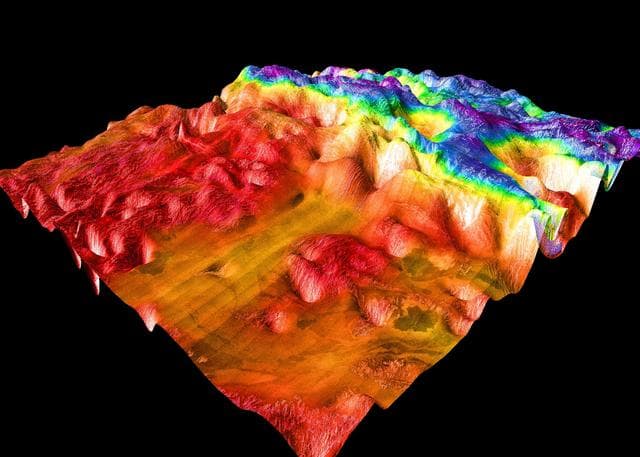 NASA image: Magellan Perspective View of Ovda Regio, 0° N, 129° E