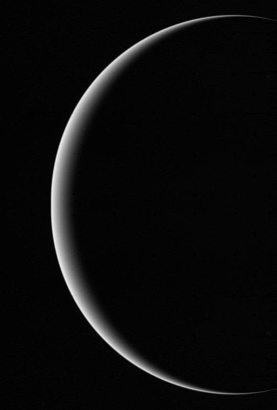 Color Voyager 2 Image Showing Crescent Uranus