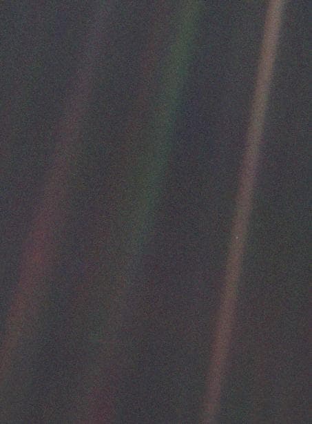 Solar System Portrait - Earth as Pale Blue Dot