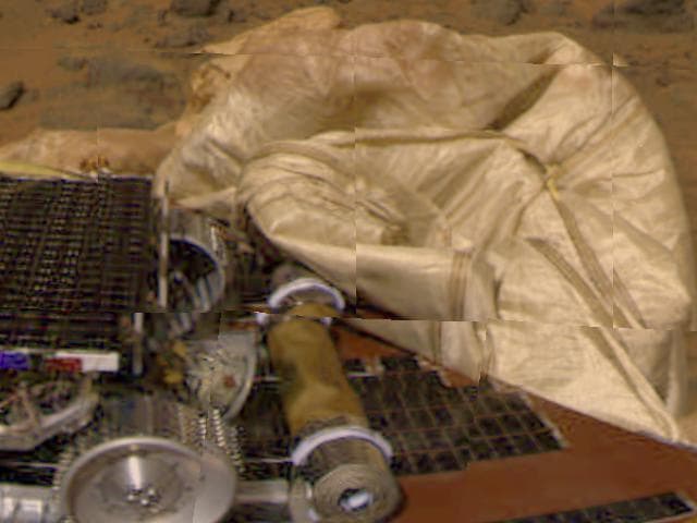 NASA image: Airbags and Sojourner Rover