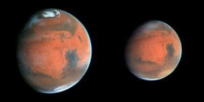 NASA image: Hubble Watches the Red Planet as Mars Global Surveyor Begins Aerobraking