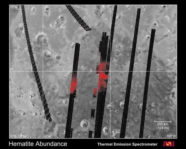 NASA image: Hematite Abundance on Martian Surface