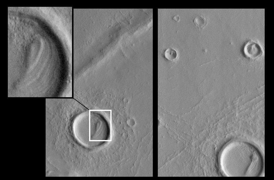 NASA image: Eroded Layered Material in Southwest Utopia Planitia
