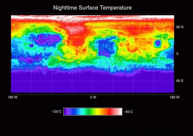NASA image: Temperature of the Martian Surface