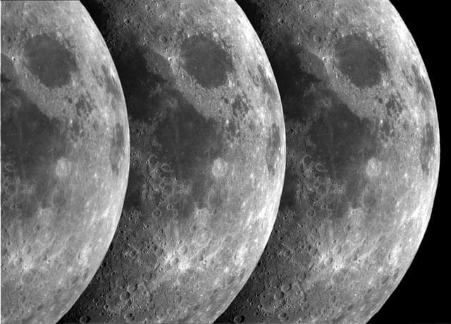 NASA image: Triptych of the Moon