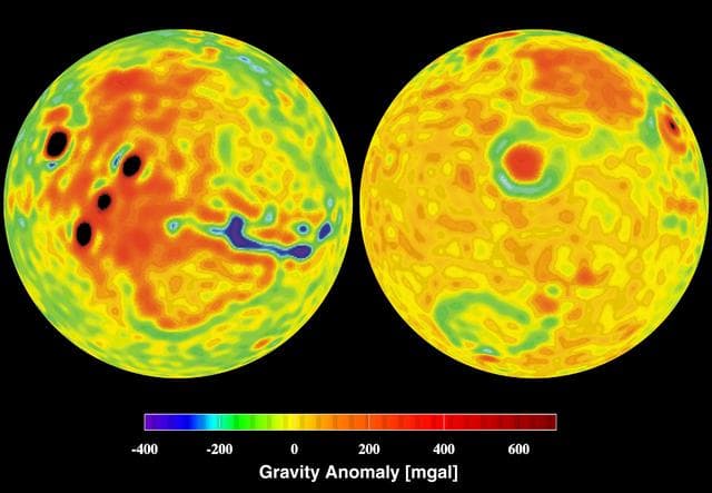 NASA image: Mars Gravity Anomoly Map