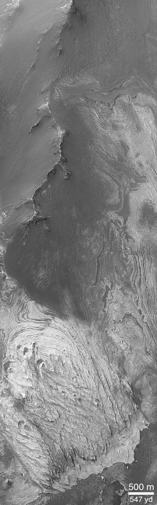 NASA image: Light-toned Layered Outcrops in Valles Marineris Walls