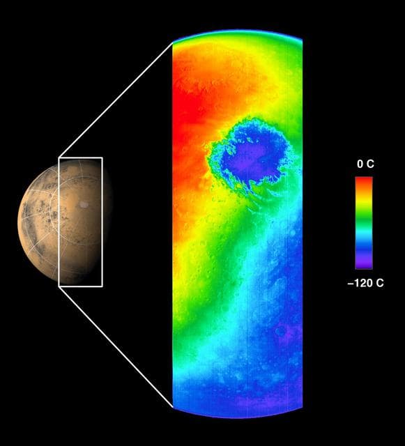 NASA image: First THEMIS Image of Mars