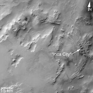 NASA image: "Inca City" is Part of a Circular Feature