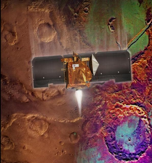NASA image: Artist Concept of Mars Odyssey Aerobraking