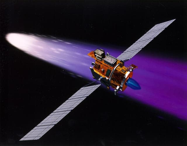 Deep Space 1 Using its Ion Engine Artist Concept