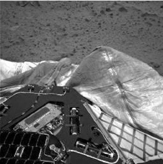NASA image: Airbag Deflates on Mars