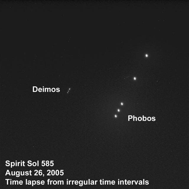 NASA image: The Two Moons of Mars as Seen from Mars