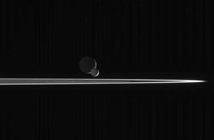 NASA image: Enceladus Races Onward