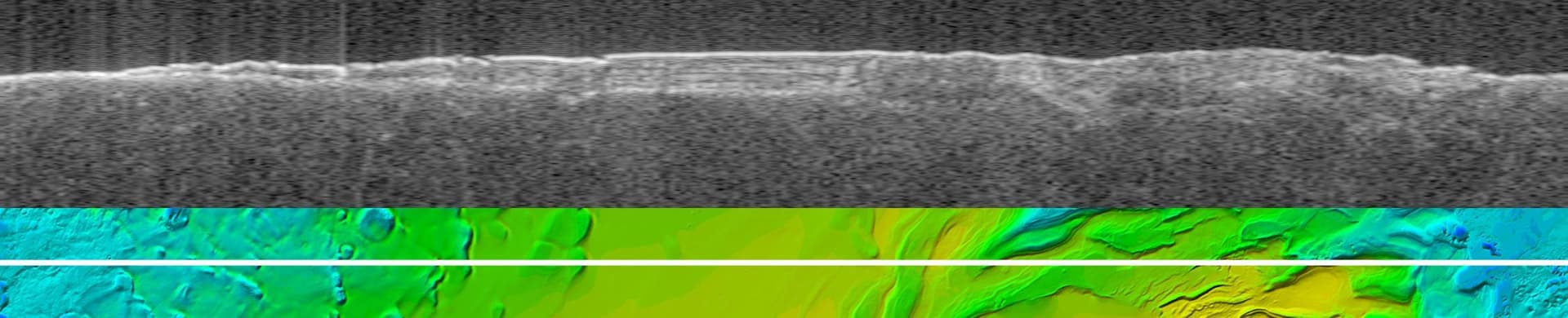 NASA image: Virtual Slice Through Icy Layered Deposits Near Mars South Pole