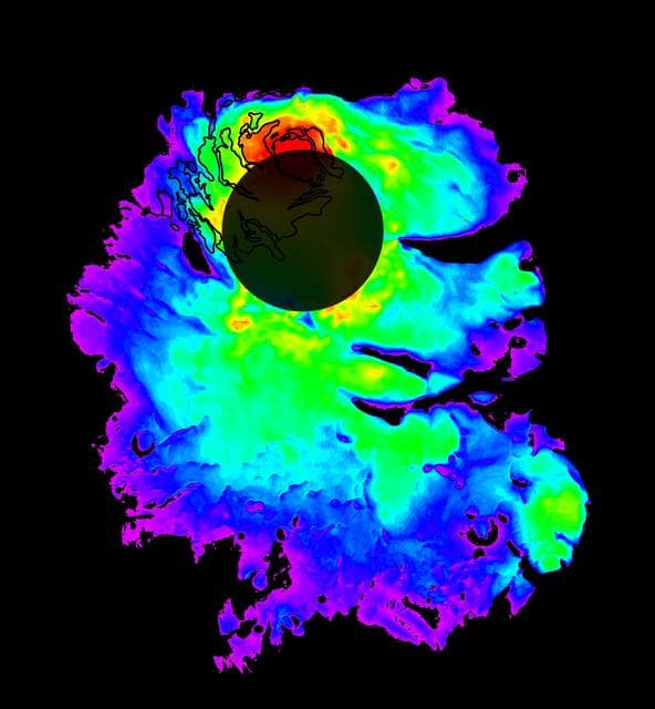 NASA image: Thickness of Mars South Polar Layered Deposits