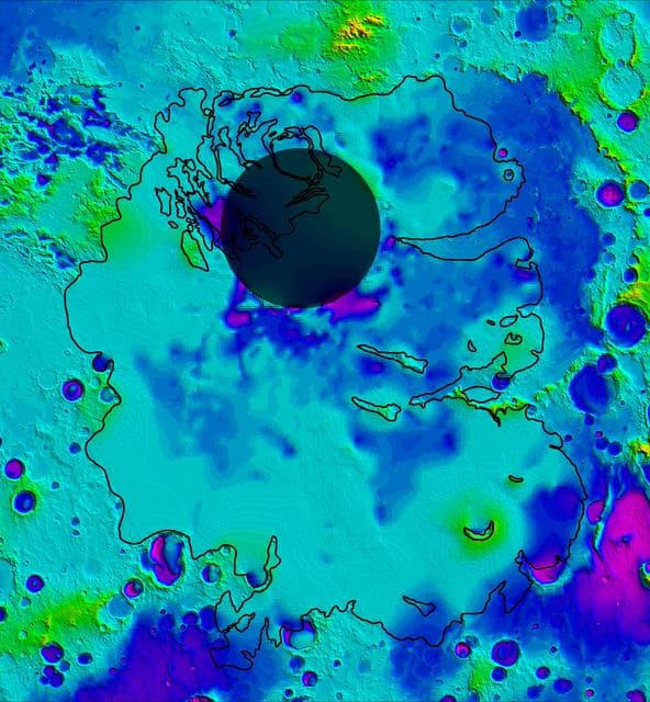NASA image: Lower Boundary of Icy Layers Covering Mars South Polar Region