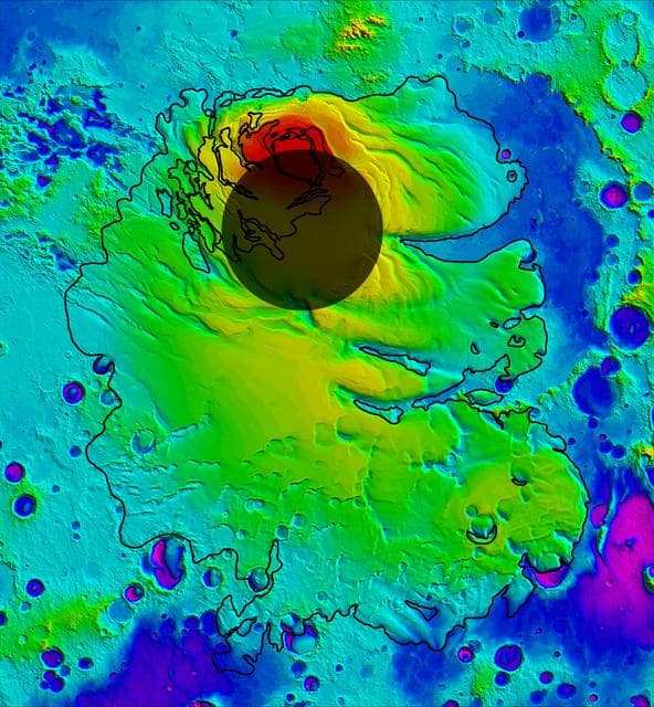 NASA image: Upper Surface of Icy Layers Covering Mars South Polar Region