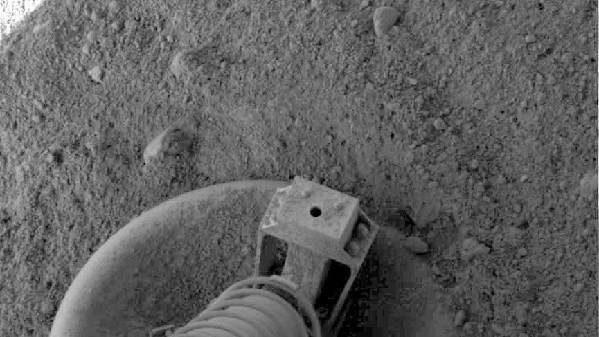 NASA image: Phoenix Footpad Up Close