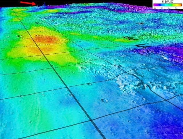 NASA image: Potassium Concentrations on Mars