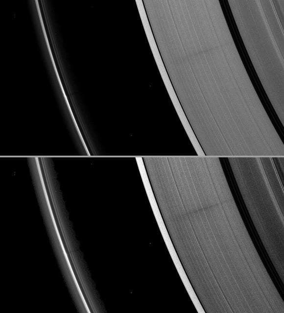 NASA image: Shadow Reaches the A Ring