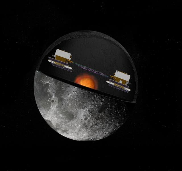 GRAIL Twin Spacecraft -- Crust to Core Artist Concept