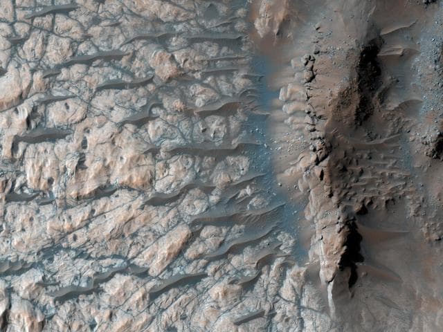 NASA image: Light Outcrop on Crater Floor