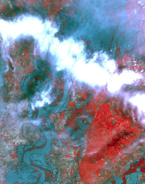 NASA image: ASTER Images Flooding from Mississippi River Levee Breach