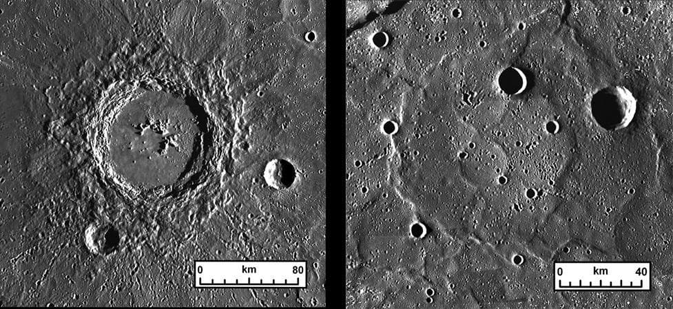 NASA image: Thickness of Lavas on Mercury