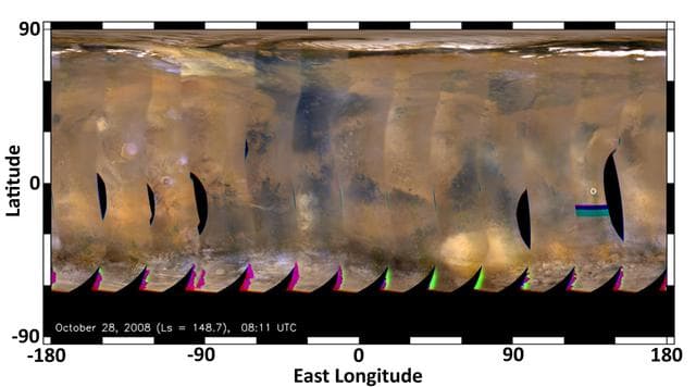 NASA image: Mars Weather Map, 2008