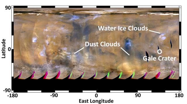 NASA image: Mars Weather Map, Aug. 4, 2012