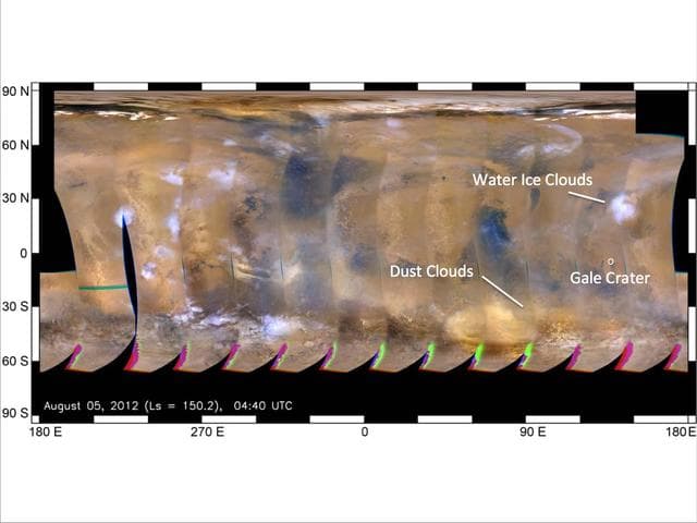 NASA image: Mars Weather Map, Aug. 5