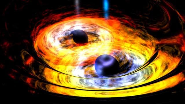 NASA image: Two Black Holes on Way to Becoming One Artist Concept