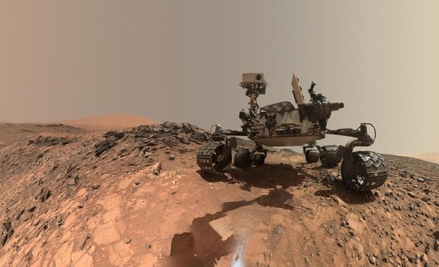 NASA image: Looking Up at Mars Rover Curiosity in Buckskin Selfie