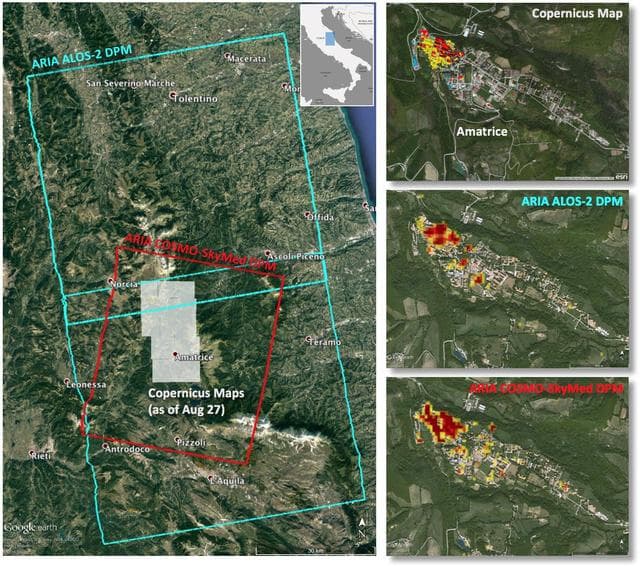 NASA image: New Satellite Damage Maps Assist Italy Earthquake Disaster Response