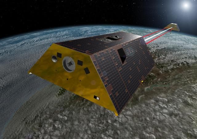 NASA image: GRACE-FO Spacecraft Artist Rendering
