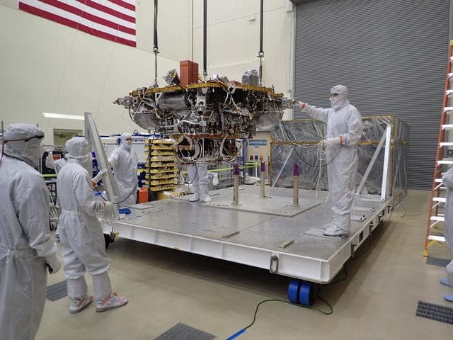 NASA image: Hoisting NASA's InSight Lander