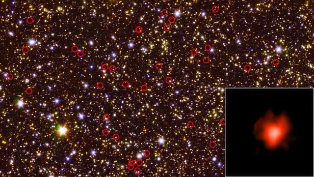 NASA image: A Field of Galaxies Seen by Spitzer and Hubble