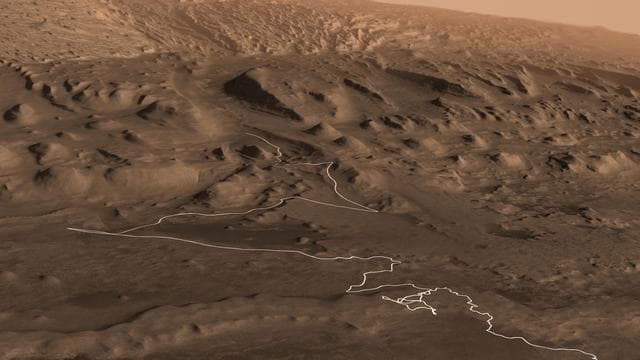NASA image: Curiosity's Proposed Path up Mount Sharp