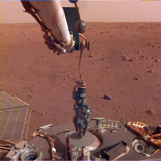 NASA image: HP3 Deployed on Martian Surface