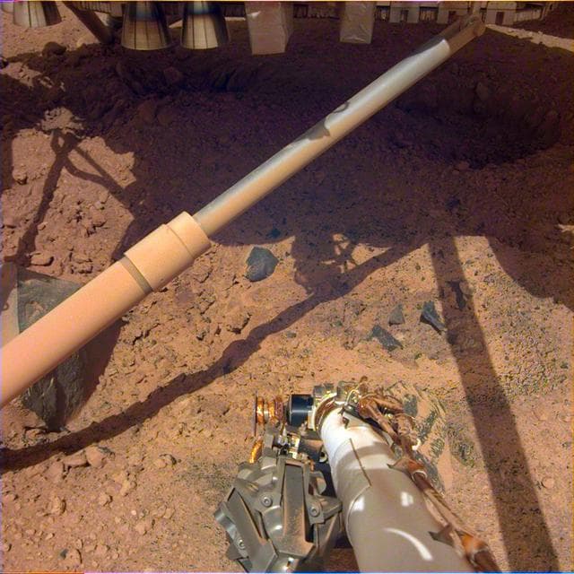 NASA image: Pits Under InSight Lander