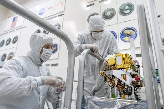 NASA image: Installing SuperCam on the Mars 2020 Rover