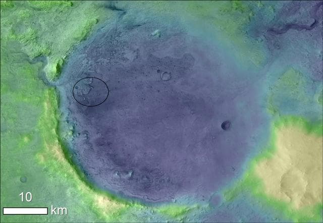 NASA image: Jezero Crater's Ancient Lakeshore